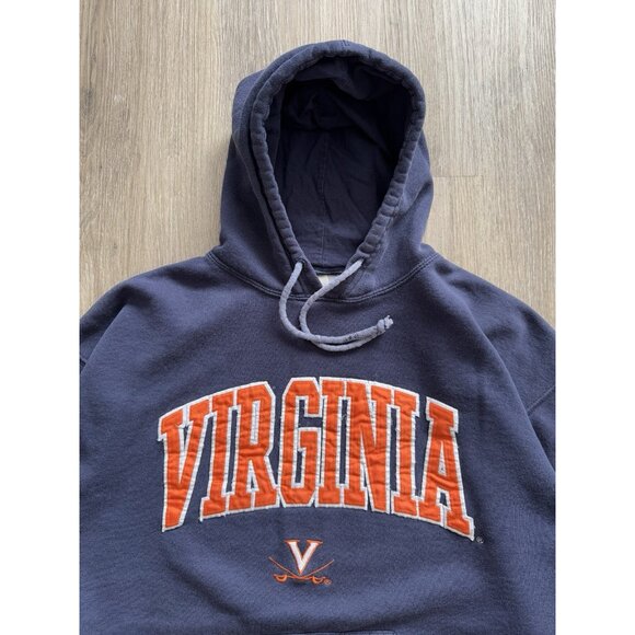 Rare Vintage Y2K Virginia Cavaliers NCAA Blue Hoodie University Collegiate Sport - Picture 3 of 9